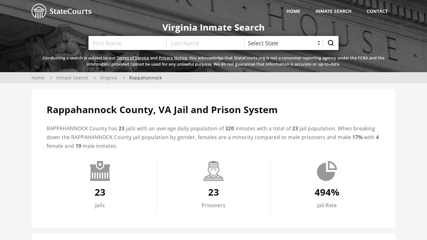 Rappahannock County, VA Inmate Search - StateCourts